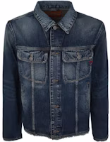 DIESEL Blue Solid Slim-Fit Long Sleeve Button-Up Jacket. A1139709G9201 DIESEL Blue Solid Slim-Fit Long Sleeve Button-Up Jacket. A1139709G9201
