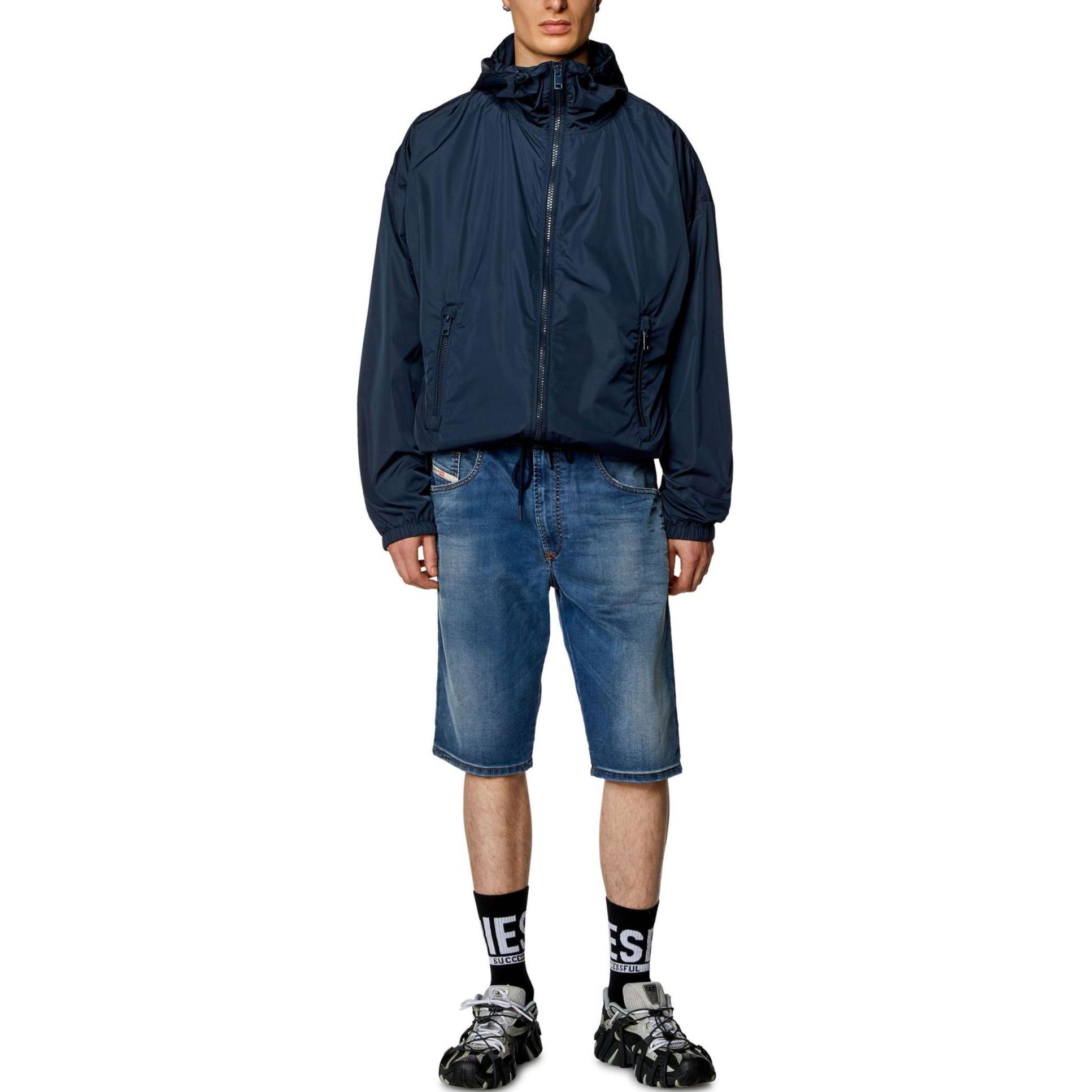 Lookbook DIESEL ブルー ストレートフィット デニムショーツ ドローストリング付き A12717068JV-01