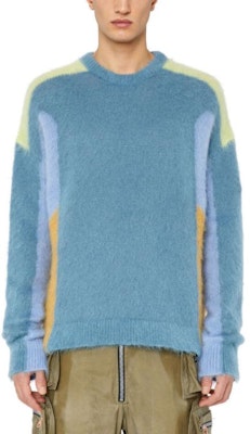 DIESEL Crewneck Pullover Colorblock Sweater Blue Long Sleeve A094790QWTK-E0213 Lookbook DIESEL Crewneck Pullover Colorblock Sweater Blue Long Sleeve A094790QWTK-E0213
