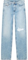 DIESEL Distressed Button Blue Denim Jeans with Ripped Details. A0356409J80-01 DIESEL Distressed Button Blue Denim Jeans with Ripped Details. A0356409J80-01