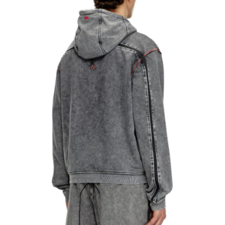 DIESEL  Gray Hooded Zip-Up Raglan Sleeve Jacket. A154410BNDC-9DP 圖 5