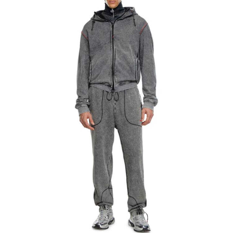 DIESEL  Gray Hooded Zip-Up Raglan Sleeve Jacket. A154410BNDC-9DP 圖 6
