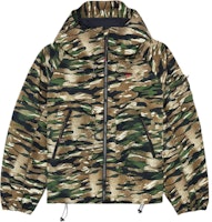 DIESEL Green Camouflage Hooded Zip-Up Jacket - Relaxed Fit A154370JPAQ-E50 DIESEL Green Camouflage Hooded Zip-Up Jacket - Relaxed Fit A154370JPAQ-E50