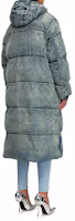 Shop DIESEL 淺藍褪色連帽長版棉質外套 FW24. A153470SKAI-01