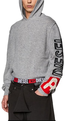 DIESEL 宽松版型标志连帽卫衣 - 灰色 A112230EKAS-96X Shop DIESEL 宽松版型标志连帽卫衣 - 灰色 A112230EKAS-96X