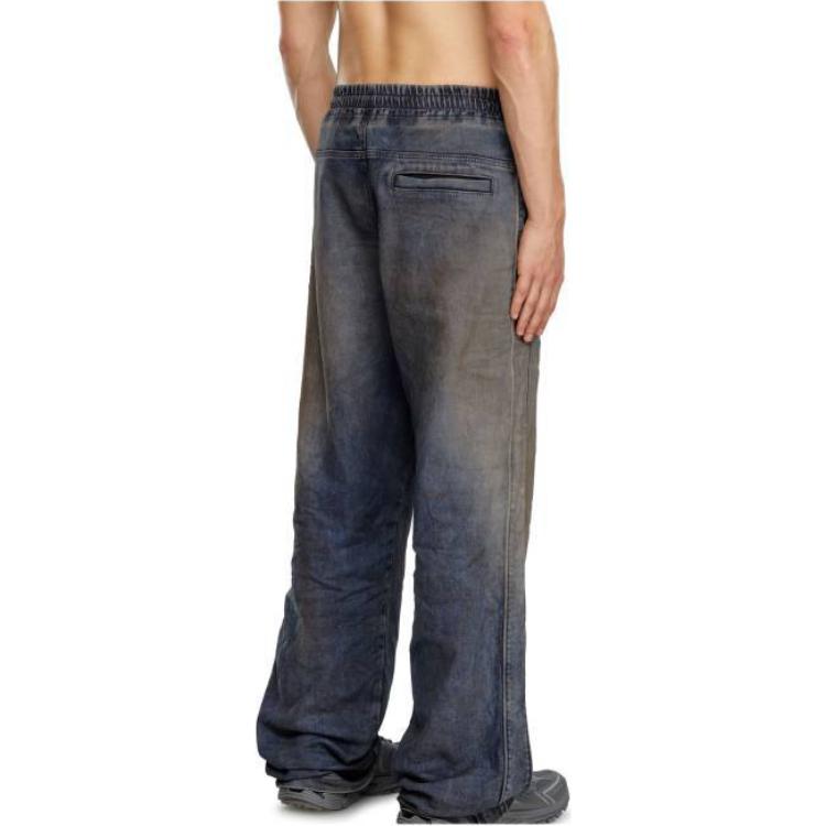 Shop DIESEL 宽松低腰直筒弹力牛仔裤 - 灰色 A11941068LV-01