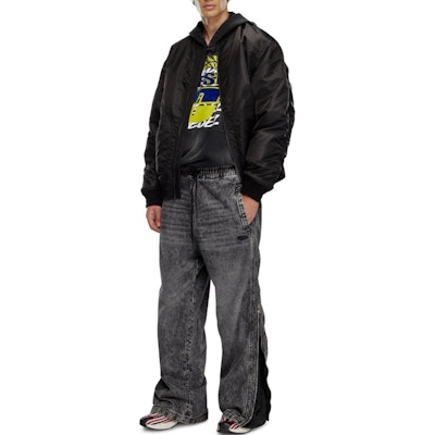 DIESEL 中腰寬鬆抽繩洗水牛仔褲 - 深灰色。 A1424409K24-02 Lookbook DIESEL 中腰寬鬆抽繩洗水牛仔褲 - 深灰色。 A1424409K24-02