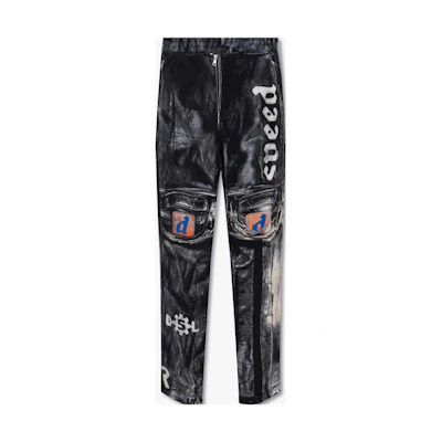 DIESEL Mid-Waist Retro Illusion Print Jogger Pants - Black A088150BJAL9XXA