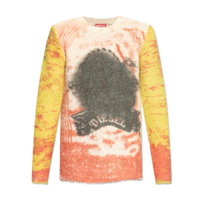 DIESEL Multicolor Graphic Print Crewneck Long Sleeve Sweater. A169370ABDR-42E