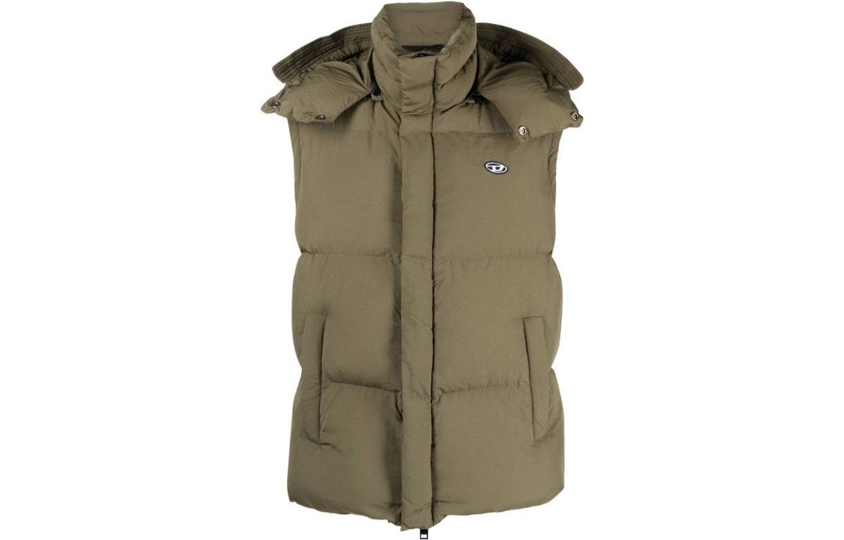Order DIESEL 橄榄色连帽无袖夹克 A114680NIAU5AF