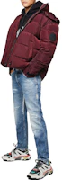 Shop DIESEL 粉紅色可拆帽羽絨外套 00SWF00HAVA-red