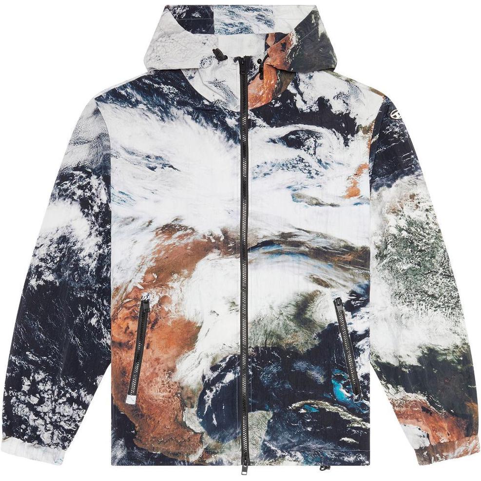 DIESEL  Printed Hooded Jacket with Side Pockets - Multicolor A105840AJAE-9XXA