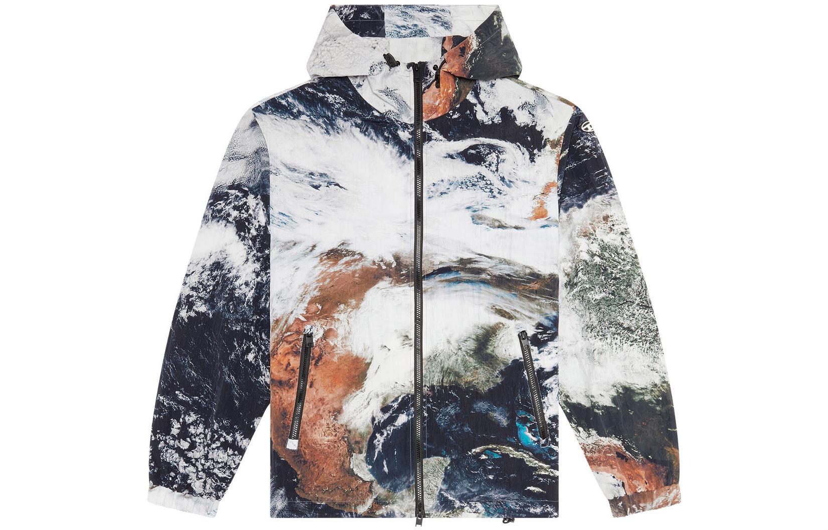 Order DIESEL Jaket Bertudung Bercetak dengan Poket Sisi - Pelbagai Warna A105840AJAE-9XXA