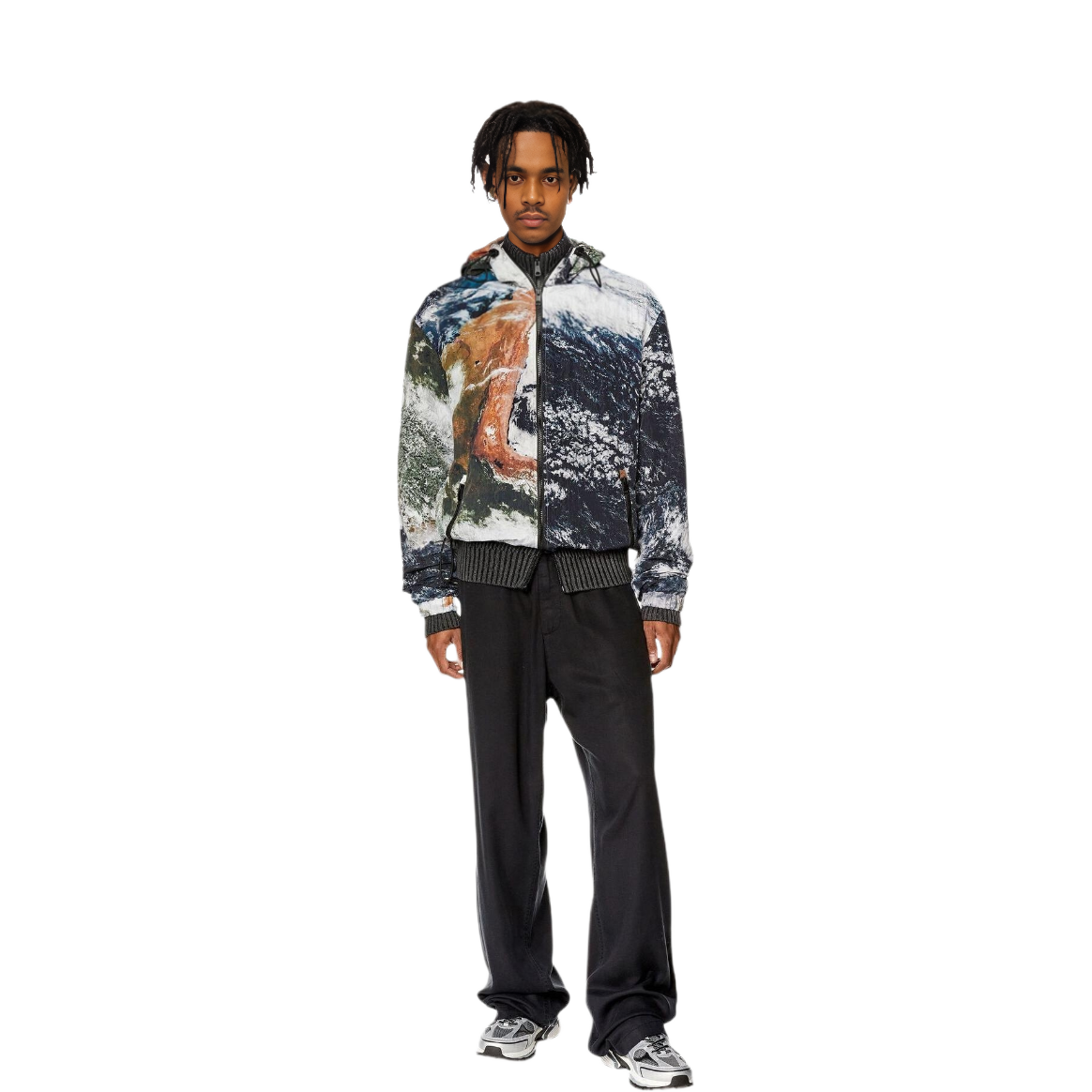 Lookbook DIESEL Jaket Bertudung Bercetak dengan Poket Sisi - Pelbagai Warna A105840AJAE-9XXA