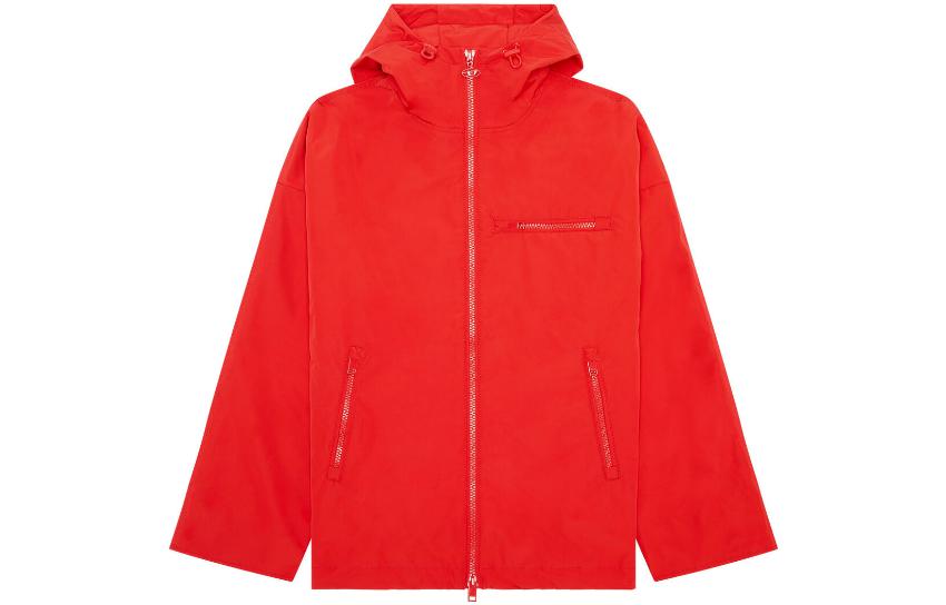 DIESEL  Red Hoodie Jacket with Solid Color and Logo Design. A085490TFAL 42A