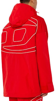 DIESEL 紅色連帽外套,簡約純色搭配品牌標誌設計。 A085490TFAL 42A Shop DIESEL 紅色連帽外套,簡約純色搭配品牌標誌設計。 A085490TFAL 42A