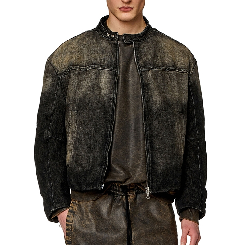 Lookbook DIESEL 复古水洗蓝色机车夹克 A130420GHAA-02