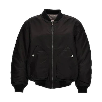 DIESEL Reversible Black Jacket with Pockets and Zip-Up Design. A106730HCAS9XX