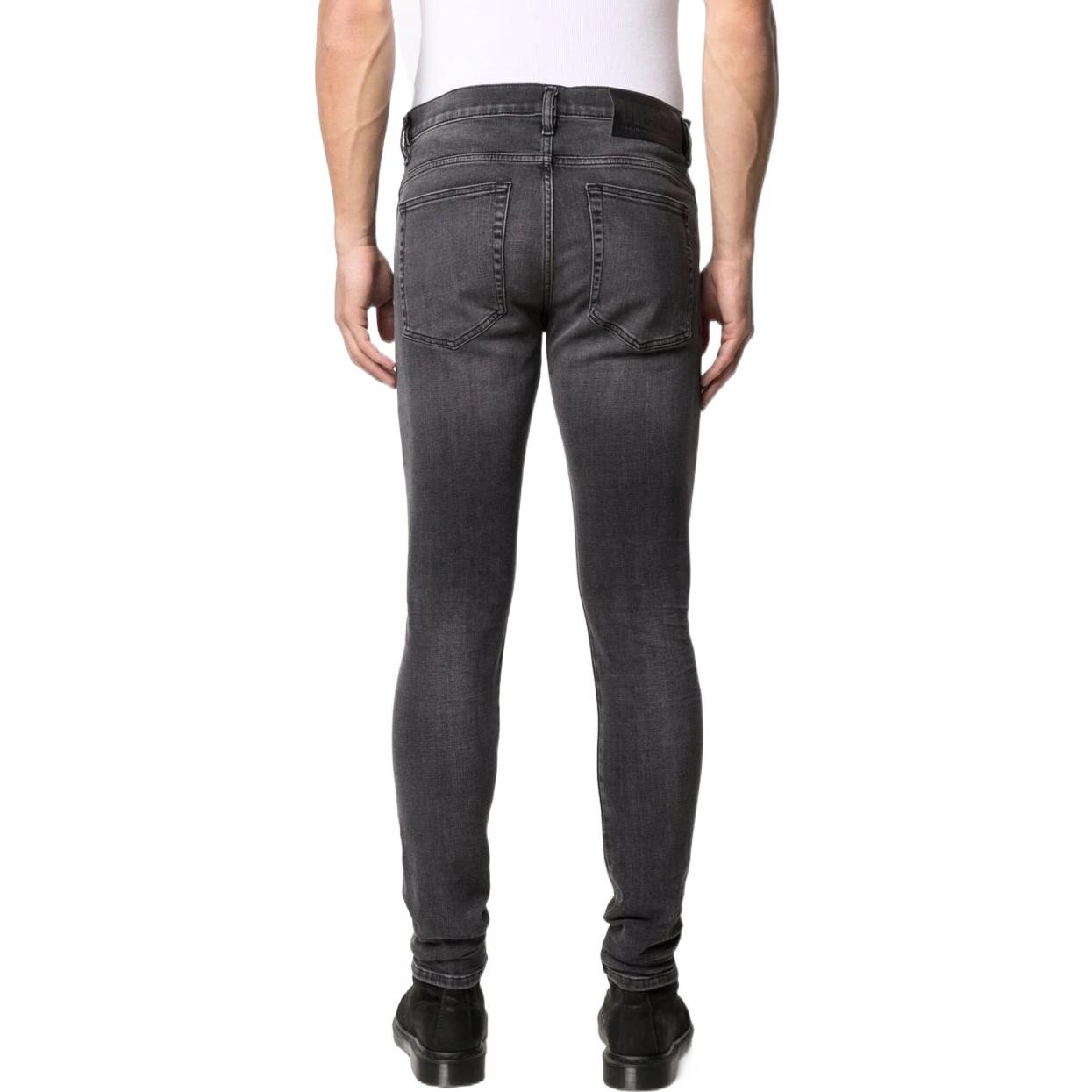 Shop DIESEL Slim Straight Jeans Basuh Panjang - Kelabu A0071209A1802