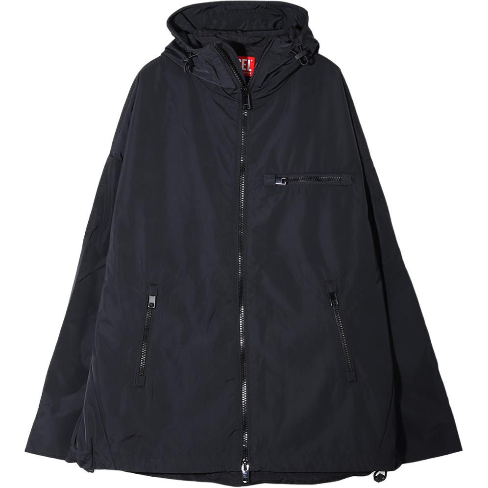 DIESEL  Solid Black Zip-Up Hoodie Jacket A114310TFAL9XXA