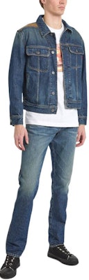 DIESEL Jaket Butang Lengan Panjang Biru Solid dengan Kolar Runcing. A1332309I36-01 Lookbook DIESEL Jaket Butang Lengan Panjang Biru Solid dengan Kolar Runcing. A1332309I36-01