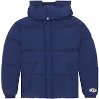 DIESEL Solid Color Zip-Up Hooded Cotton Jacket Blue 410345073002 DIESEL Solid Color Zip-Up Hooded Cotton Jacket Blue 410345073002
