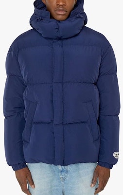 DIESEL 純色連帽拉鍊棉質外套 藍色 410345073002 Lookbook DIESEL 純色連帽拉鍊棉質外套 藍色 410345073002