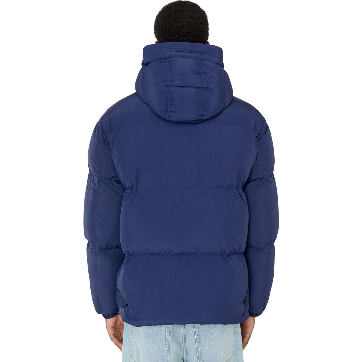 Purchase DIESEL 純色連帽拉鍊棉質外套 藍色 410345073002