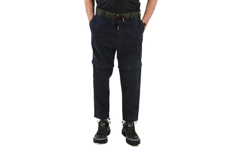 DIESEL  Straight-Leg Jeans Blue with Contrast Waist Tie Detail. 00SA1V009BI01