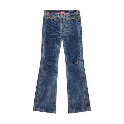 DIESEL Straight-Leg Loose Fit Zipper Denim Jeans Dark Blue SS24 A137960PGAX-01