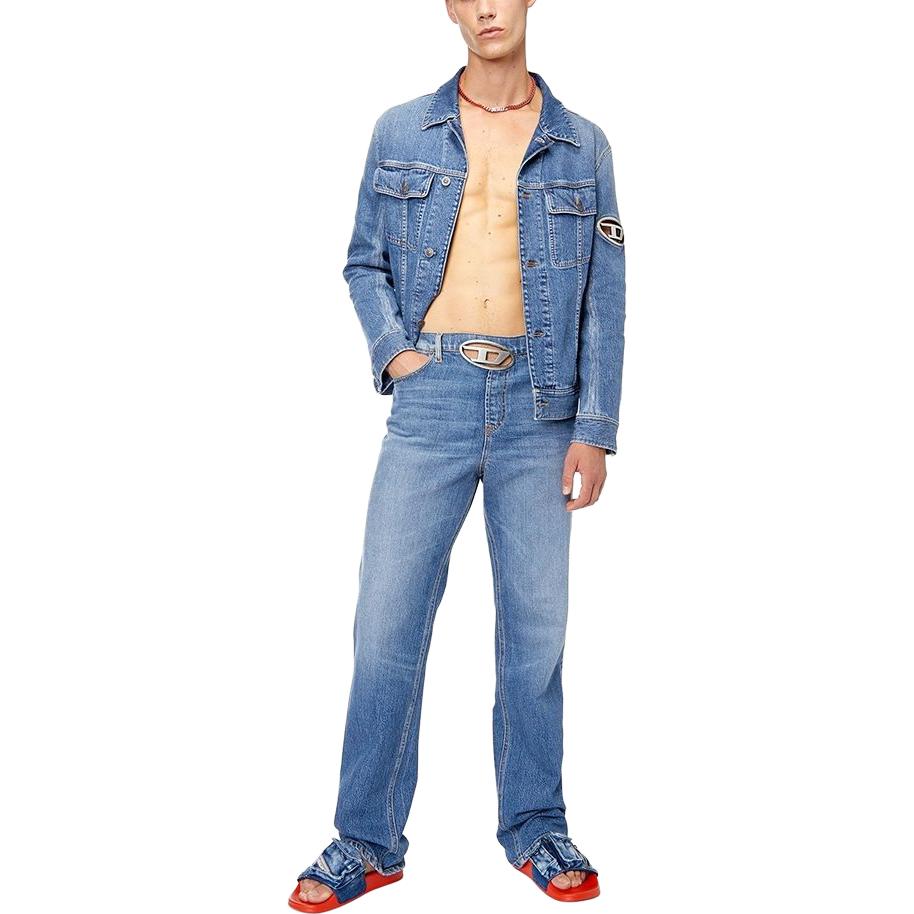 DIESEL  Stretch Side-Zip Jeans in Medium Blue. A103860LICI 圖 3