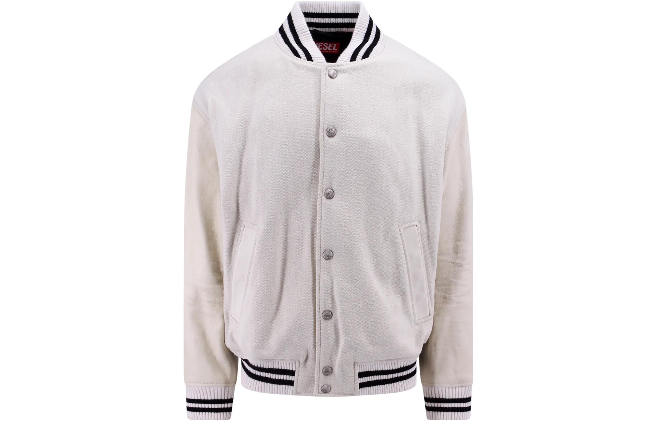 Order DIESEL Jaket Bomber Lengan Panjang Motif Garis dengan Kerah Baseball A104630LHAL-129