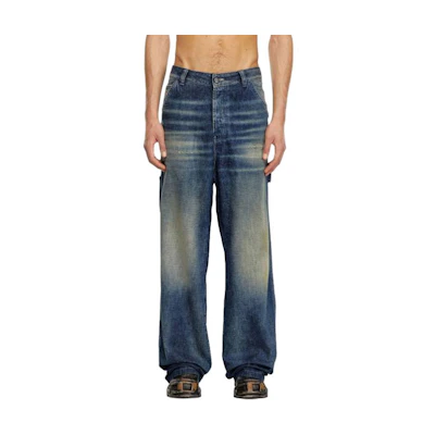 DIESEL Vintage Mid-Rise Straight Button Jeans - Blue A0925209J91-01