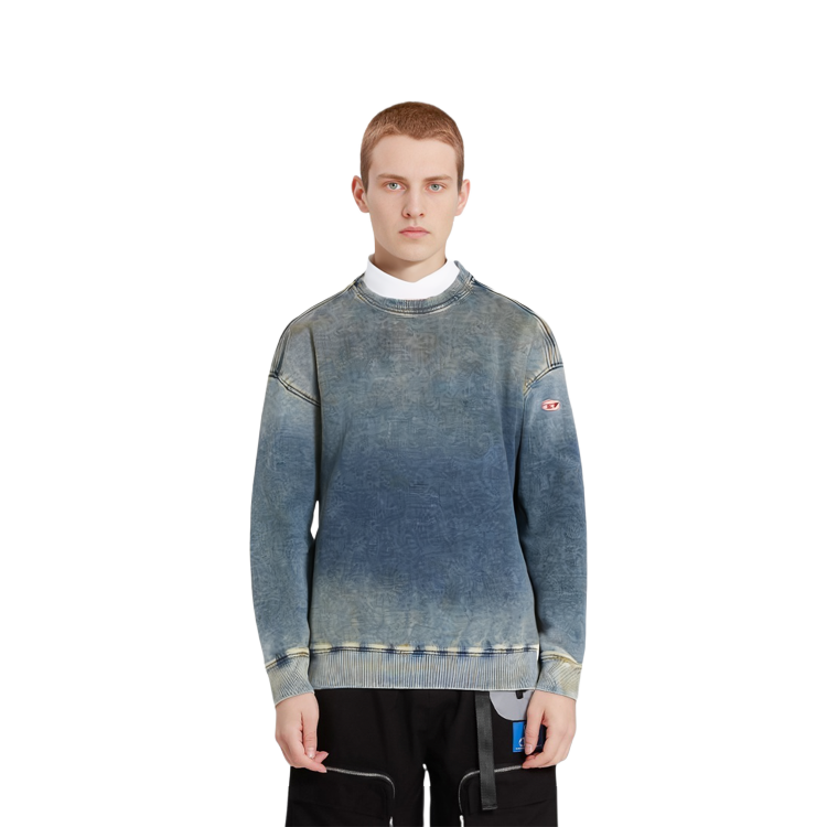 Details for DIESEL  Washed Loose Fit Crewneck Denim Sweatshirt Blue A03943068FN-01
