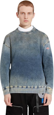 DIESEL Washed Loose Fit Crewneck Denim Sweatshirt Blue A03943068FN-01 Details for DIESEL Washed Loose Fit Crewneck Denim Sweatshirt Blue A03943068FN-01