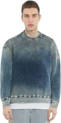 DIESEL Washed Loose Fit Crewneck Denim Sweatshirt Blue A03943068FN-01 Cheap DIESEL Washed Loose Fit Crewneck Denim Sweatshirt Blue A03943068FN-01