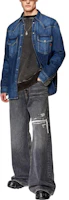 Purchase DIESEL Washed Patchwork Denim Long Sleeve Shirt Blue/Black A11461068HA-01I