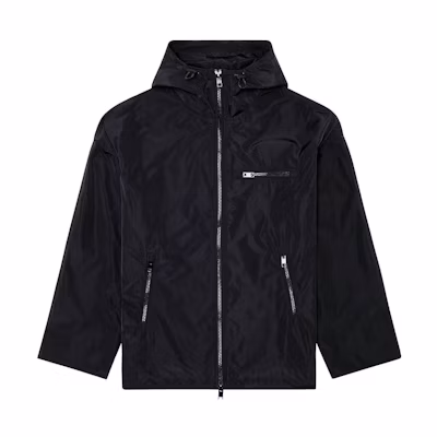 DIESEL Waterproof Hooded Long Sleeve Jacket Black. A114310TFAL