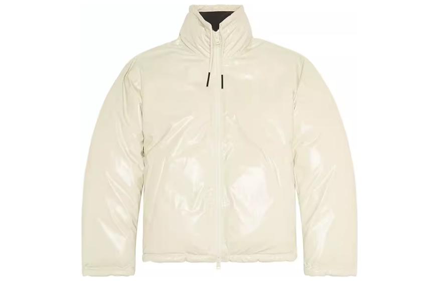 DIESEL  White Cotton Jacket with Logo Print and Stand Collar. A106070JKKL-1AB