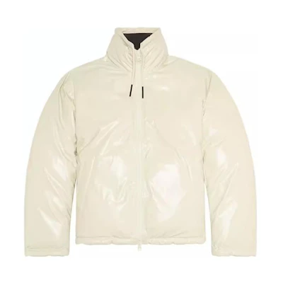 DIESEL White Cotton Jacket with Logo Print and Stand Collar. A106070JKKL-1AB