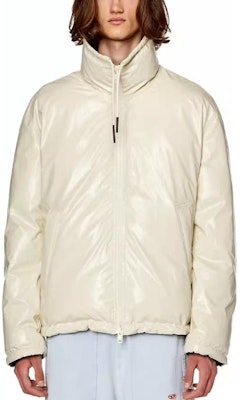 DIESEL 白色棉质标志印花立领夹克. A106070JKKL-1AB Shop DIESEL 白色棉质标志印花立领夹克. A106070JKKL-1AB