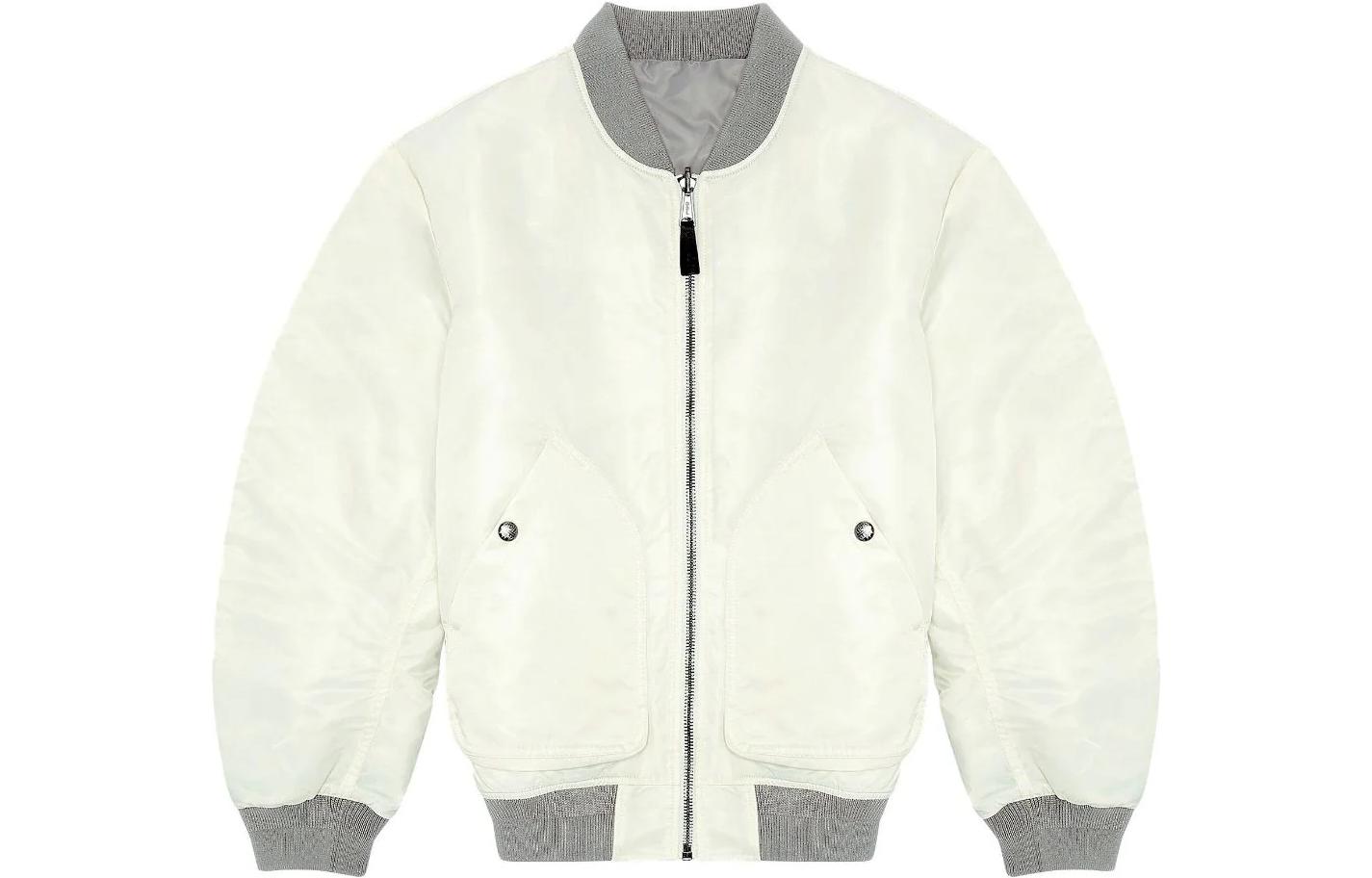 DIESEL  White Solid Zip Jacket with Dual Pockets A106730HCAS-5KM