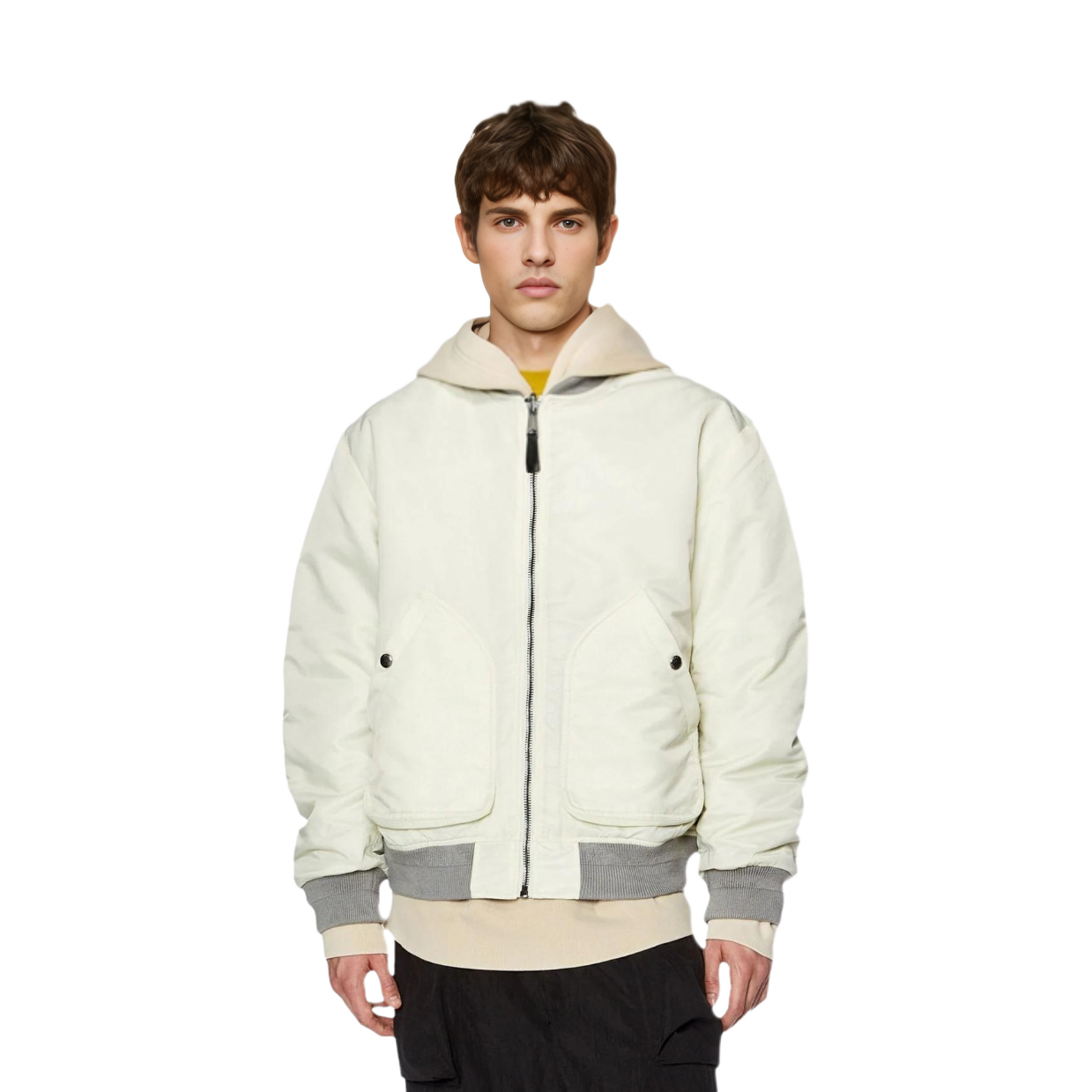 Lookbook DIESEL 白色双口袋拉链夹克 A106730HCAS-5KM