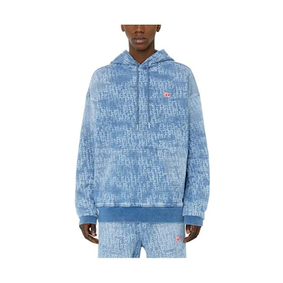 Diesel All-Over Logo Print Pullover Hoodie A0393909E27-01