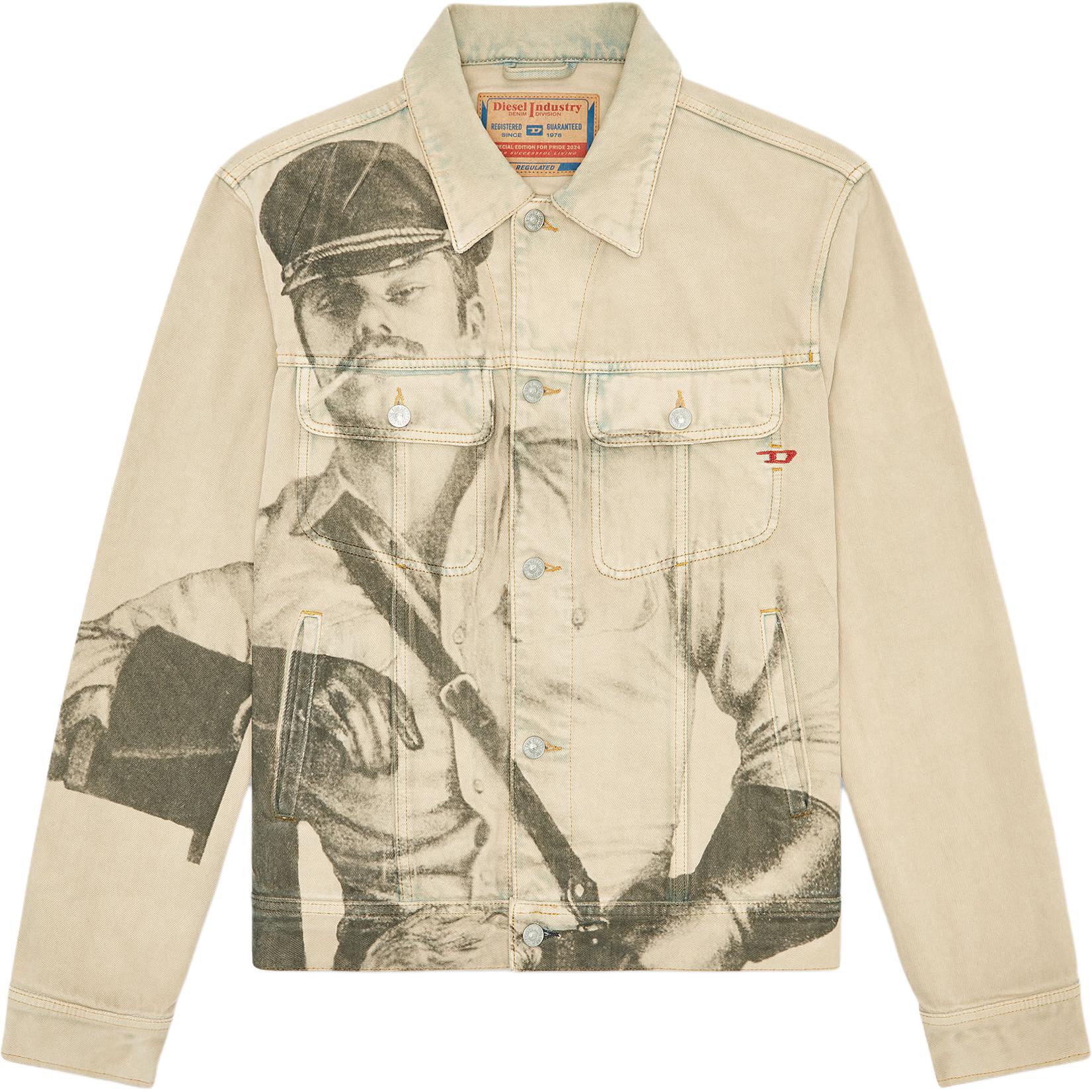 Diesel AllTogether Pride Capsule Letter Logo Print Jacket Beige Unisex P01442007AQ-01