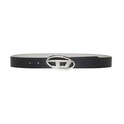 Diesel B-1dr Reversible Leather Belt Black/White