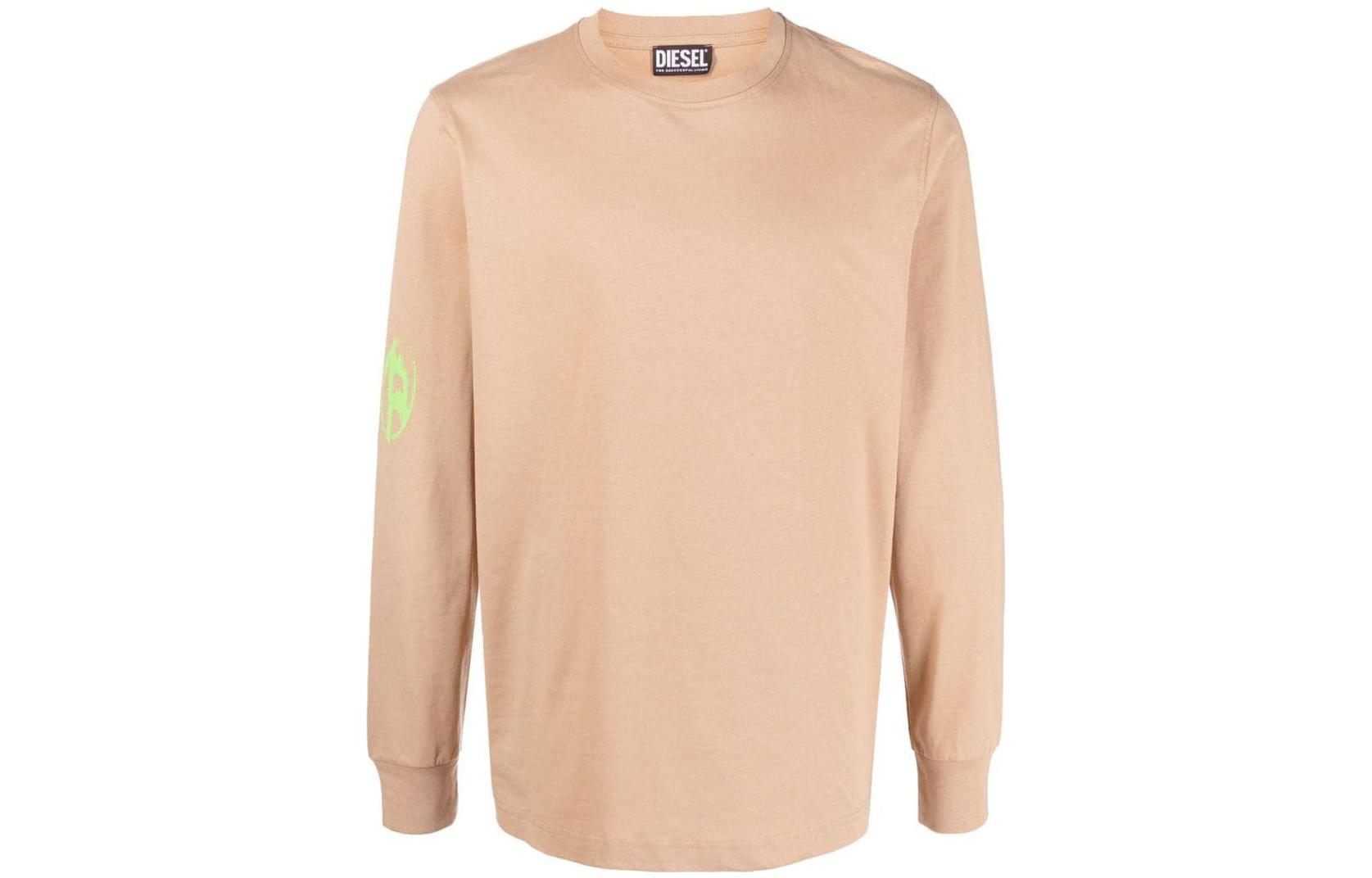 Diesel Beige Crewneck Sweatshirt with Letter Print A086740CJAC-7CC