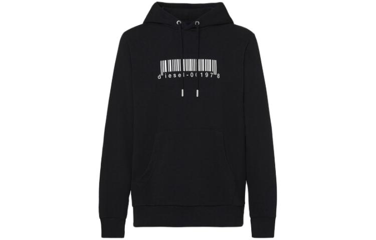Diesel Black Barcode Print Drawstring Hoodie A003090TAZN-900