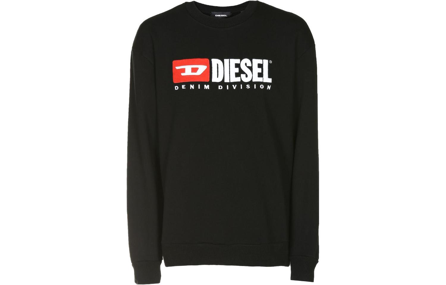 Diesel Black Casual Letter Print Long-Sleeve Crewneck Sweatshirt 00SHEP0CATK