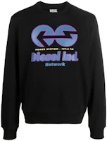 Diesel Black Cotton Sweatshirt with Logo Print A064920GRAC9XX Diesel Black Cotton Sweatshirt with Logo Print A064920GRAC9XX